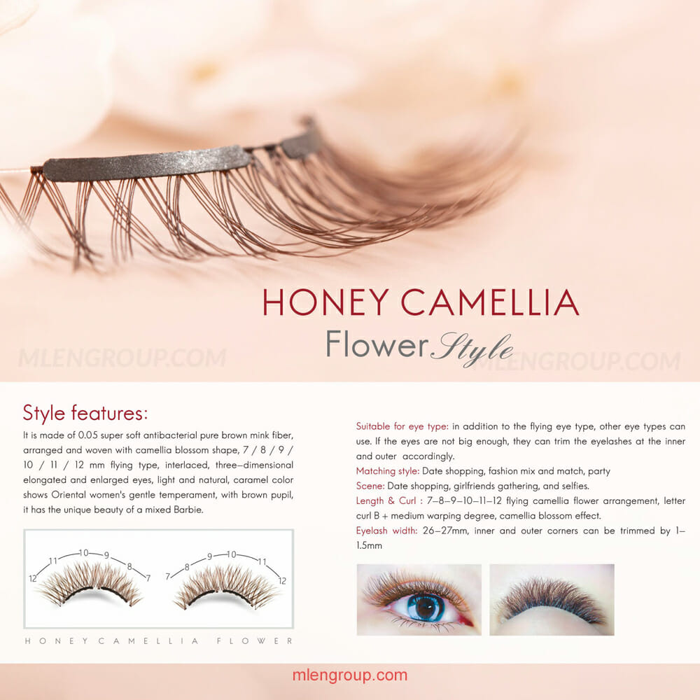 mlen group mlen magnetic eyelashes honey camellia flower 8