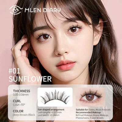 mlen 4th gen magnetic eyelash in mermaid applicator 01 sunflower