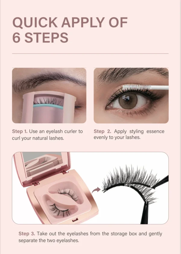 mlen 4th gen magnetic eyelash in mermaid applicator